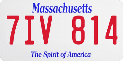 MA license plate 7IV814