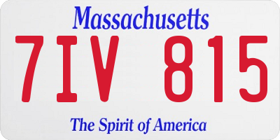 MA license plate 7IV815