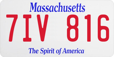 MA license plate 7IV816