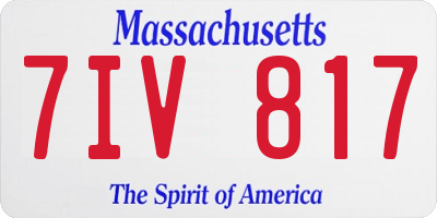 MA license plate 7IV817
