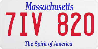 MA license plate 7IV820
