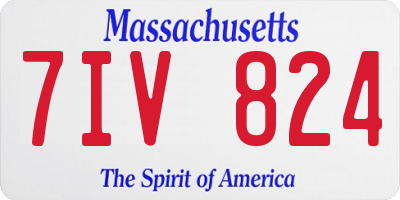 MA license plate 7IV824