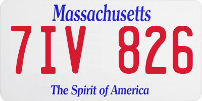 MA license plate 7IV826