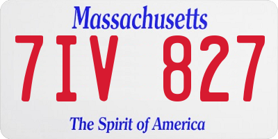 MA license plate 7IV827