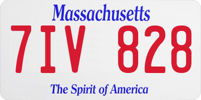 MA license plate 7IV828