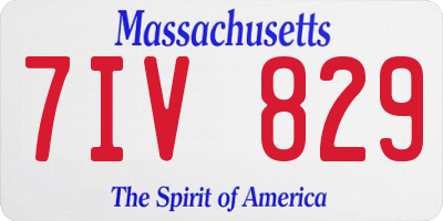 MA license plate 7IV829