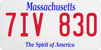 MA license plate 7IV830