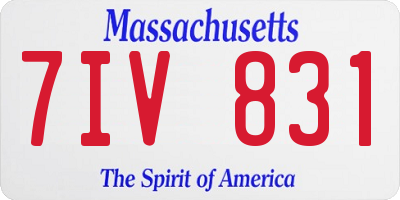 MA license plate 7IV831