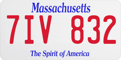 MA license plate 7IV832