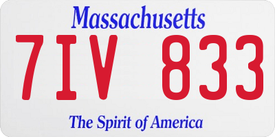 MA license plate 7IV833