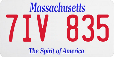 MA license plate 7IV835