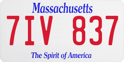 MA license plate 7IV837