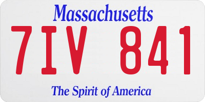 MA license plate 7IV841