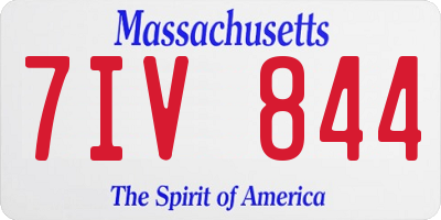 MA license plate 7IV844