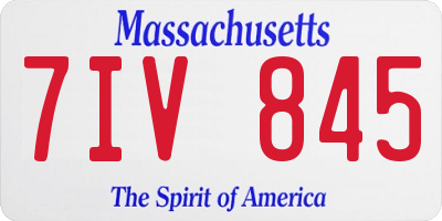 MA license plate 7IV845