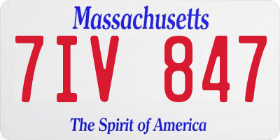 MA license plate 7IV847