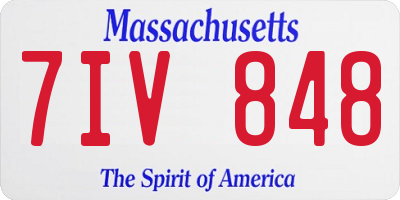 MA license plate 7IV848