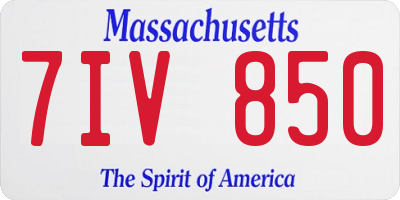 MA license plate 7IV850