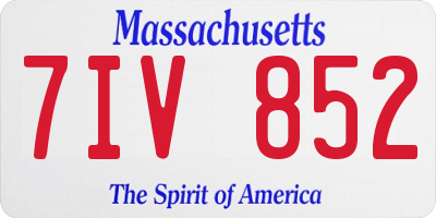 MA license plate 7IV852