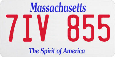 MA license plate 7IV855