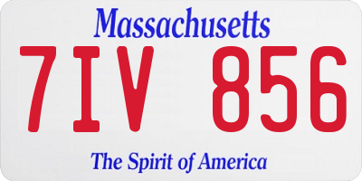 MA license plate 7IV856