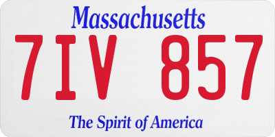 MA license plate 7IV857