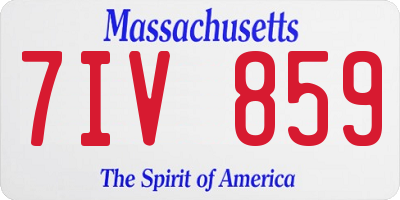 MA license plate 7IV859