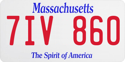 MA license plate 7IV860