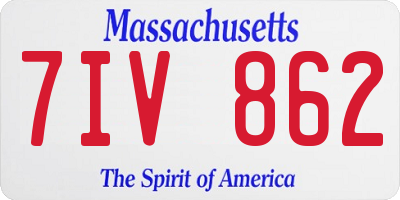 MA license plate 7IV862