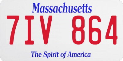 MA license plate 7IV864