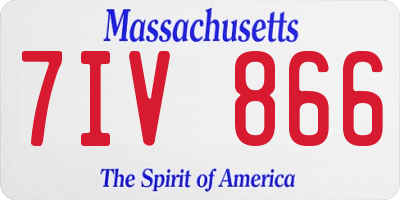 MA license plate 7IV866