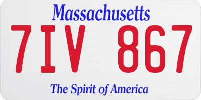 MA license plate 7IV867
