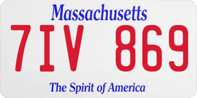 MA license plate 7IV869