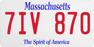 MA license plate 7IV870