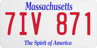 MA license plate 7IV871