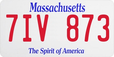 MA license plate 7IV873