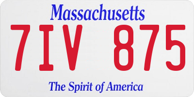 MA license plate 7IV875
