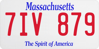 MA license plate 7IV879