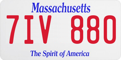 MA license plate 7IV880
