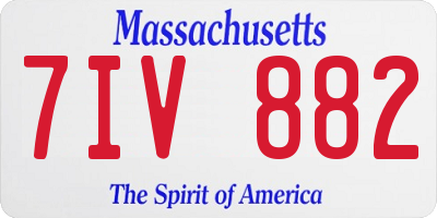 MA license plate 7IV882
