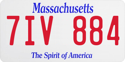 MA license plate 7IV884