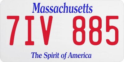 MA license plate 7IV885