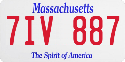 MA license plate 7IV887