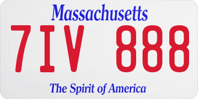MA license plate 7IV888