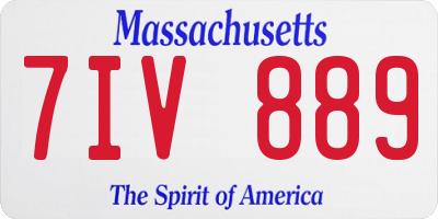 MA license plate 7IV889