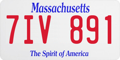 MA license plate 7IV891