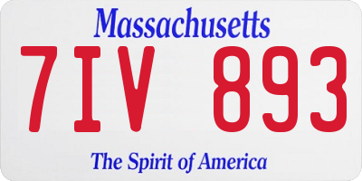 MA license plate 7IV893