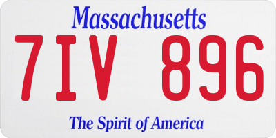 MA license plate 7IV896
