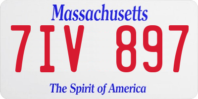 MA license plate 7IV897