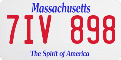 MA license plate 7IV898